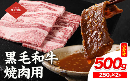 黒毛和牛 焼肉用 内容量 500g（1パック250g）《30日以内に出荷予定(土日祝除く)》国産 お肉 和牛 牛 精肉 食品 牛肉 バーベキュー 食材 グルメ 肉料理 牛スライス おうち焼肉 赤身部位 ミスジ【配送不可地域あり】