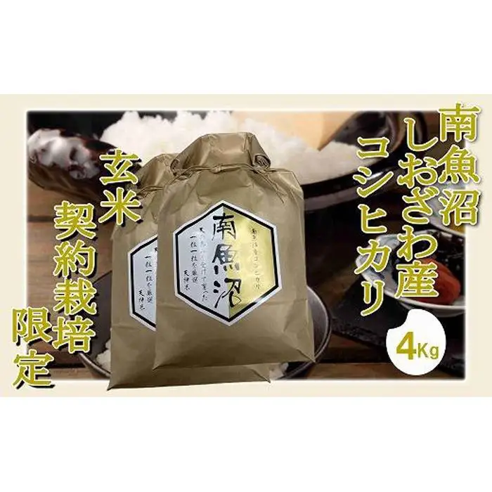 【令和7年産】【玄米４Kg】●玄米● 生産者限定 南魚沼しおざわ産コシヒカリ【銘柄米 ブランド米 玄米 こしひかり コシヒカリ 魚沼産 新潟米 産地直送 お米 米 こめ コメ ご飯 御飯 ごはん】