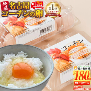 【6か月定期便】日本三大地鶏！！ 「純系　名古屋コーチンの卵」（30個） 本当に美味しい食べ物は調味料の味に負けません！