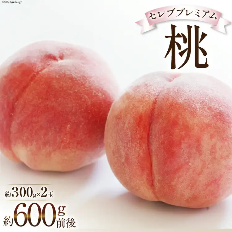 【2026年発送】特選 桃 山梨 セレブ プレミアム 2玉 約600g  [Inakakara 山梨県 韮崎市 20743487]