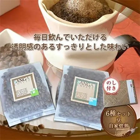 【のし付き】サンガコーヒー〈豆〉100g×6種_飲料・ドリンク コーヒー豆 コーヒー・コーヒー豆 珈琲 珈琲豆_【1097801】