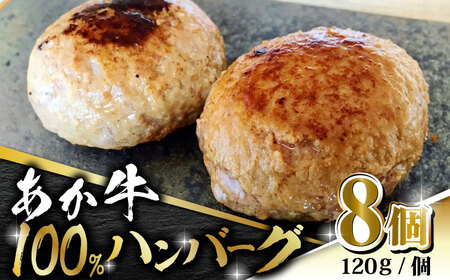あか牛 100% ハンバーグ 120g × 8個【有限会社 三協畜産】 ハンバーグ 赤牛 セット 牛肉 あかうし 熊本県産 [ZEB099]