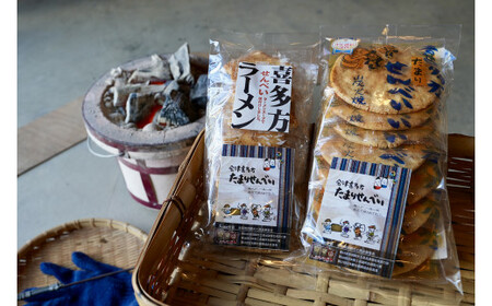 たまりせんべいとラーメンせんべいのセット　山中煎餅本舗　【07208-0205】