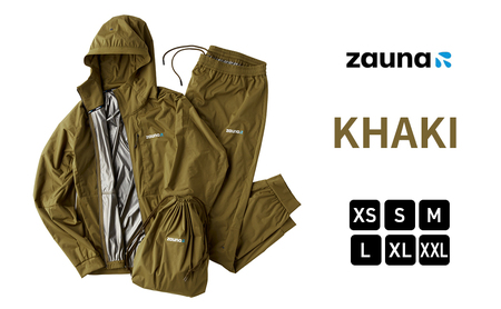 zauna suit / ザウナスーツ　KHAKI　カーキ　着るサウナ ファッション デトックスウェア Ag素材 保温性 セットアップ 静音性 軽量性  Ｓ