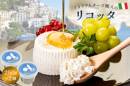 リコッタ Ricotta 250g 2個セット【0073-001】カセイフィーチョ サンフランチェスコ ナチュラルチーズ ジャパンチーズアワード2022 金賞 岐阜県 可児市 しぼりたて 高品質 フレッシュ 柔らかい クリーム 食感 ミルク 風味 甘み カンノーリ チーズケーキ