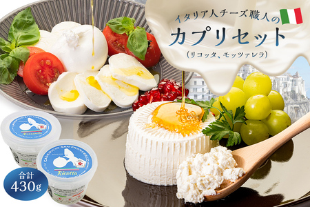 カプリセット ジャパンチーズアワード2022受賞品2種 リコッタ モッツァレラ【0073-008】カセイフィーチョ サンフランチェスコ ナチュラルチーズ ジャパンチーズアワード2022 金賞 銅賞 岐阜県 可児市 フレッシュ しぼりたて 高品質 柔らかい クリーム