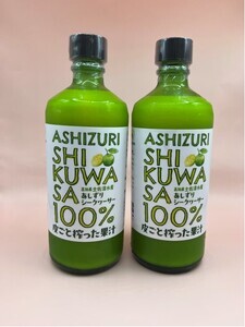【9月発送】皮ごとシークワーサー果汁100％（500ml×瓶２本セット）1000ml 調味料 飲料 飲み物 お酒 酒 さけ シークワーサー シークアーサー 果実 柑橘類 100% おいしい 数量限定 先行予約【R00360】