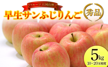 【先行予約 2026年度発送】♪フルーツ王国山形♪ 早生サンふじりんご 秀品 5kg りんご リンゴ 林檎 デザート フルーツ 果物 くだもの 果実 食品 山形県 FSY-2559