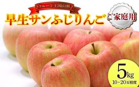 【先行予約 2026年度発送】♪フルーツ王国山形♪ 早生サンふじりんご ご家庭用 5kg りんご リンゴ 林檎 デザート フルーツ 果物 くだもの 果実 食品 山形県 FSY-2560