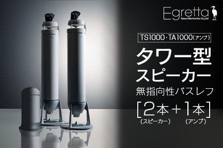 スピーカー オーディオ アンプ 全方位 無指向性 Egretta エグレッタ TS1000 TA1000 タワー型 オオアサ電子 アンプ非搭載 アンプセット_OE025_009