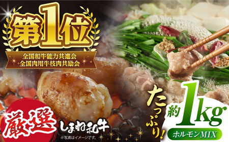 和牛 極上厳選！受賞歴多数 しまね和牛 ミックスホルモン(1kg) 島根県松江市/株式会社O.R.C[ALEF006] 和牛 和牛