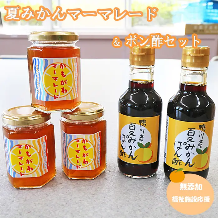 【福祉施設応援】夏みかんのポン酢とマーマレードセット [0010-0307]