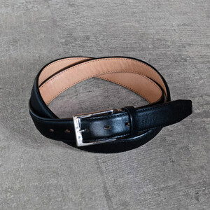 栃木レザー使用｜希少ハーネスレザーの贅沢ビジネスベルト｜Business belt｜ブラック｜minca（全3色）