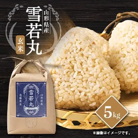 山形県川西町産　雪若丸　玄米5kg_ 玄米 米 こめ コメ_【1462420】