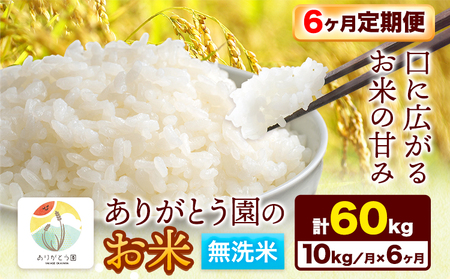 【6ヶ月定期便】ありがとう園の無洗米 10kg