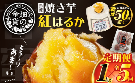 焼き芋 紅はるか 全5回定期便 1kg  【畑の金貨】 K181-T01 冷凍