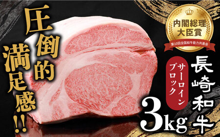 【内閣総理大臣賞受賞】長崎和牛 サーロインブロック 約3kg / ステーキ肉 サーロインステーキ / 南島原市 / 島原雲仙農業協同組合 [SES001] ステーキ すてーき サーロイン さーろいん サーロインステーキ さーろいんすてーき 和牛 わぎゅう 焼肉 焼き肉 BBQ バーベキュー 牛肉 ぎゅうにく 100000 100000円 10万円