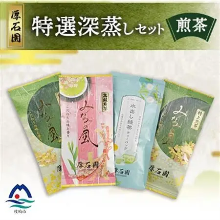 お茶の老舗“厚石園”の特選深蒸しセット 【高級煎茶・特上煎茶・水出し煎茶ティーバッグ】 A8-30_飲料・ドリンク 茶葉・ティーバッグ 茶 _【配送不可地域：離島】【1166622】