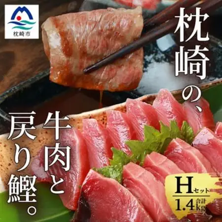 枕崎発【かつお1kg+枕崎牛セットH】戻り鰹 刺し身1kg/枕崎牛 カルビ400g C4-1_肉 焼肉 牛肉 やきにく ヤキニク バーベキュー  調味料 醤油  しょうゆ  肉 和牛 牛肉   魚介・海産物 カツオ 鮮魚 かつお 鰹_【配送不可地域：離島】【1166713】