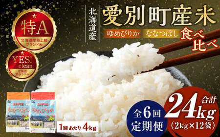 愛別町産米（ななつぼし2kg＆ゆめぴりか2kg）6ヶ月定期配送