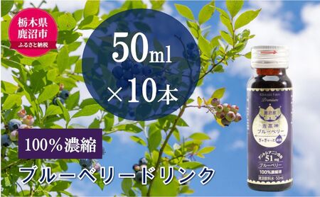 無添加 砂糖不使用 のぎゅぎゅっと 100％ 濃縮 ブルーベリードリンク 2箱 （50ml×10本） 果汁飲料 野菜飲料 ブルーベリージュース 美味しい 濃縮し 高糖度 添加物 安全 安心 アントシアニン 手軽 飲み物 