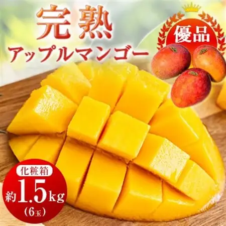 【2026年6月中旬から順次発送・優品】完熟アップルマンゴー約1.5kg(6玉)【配送不可地域：離島】【1466101】