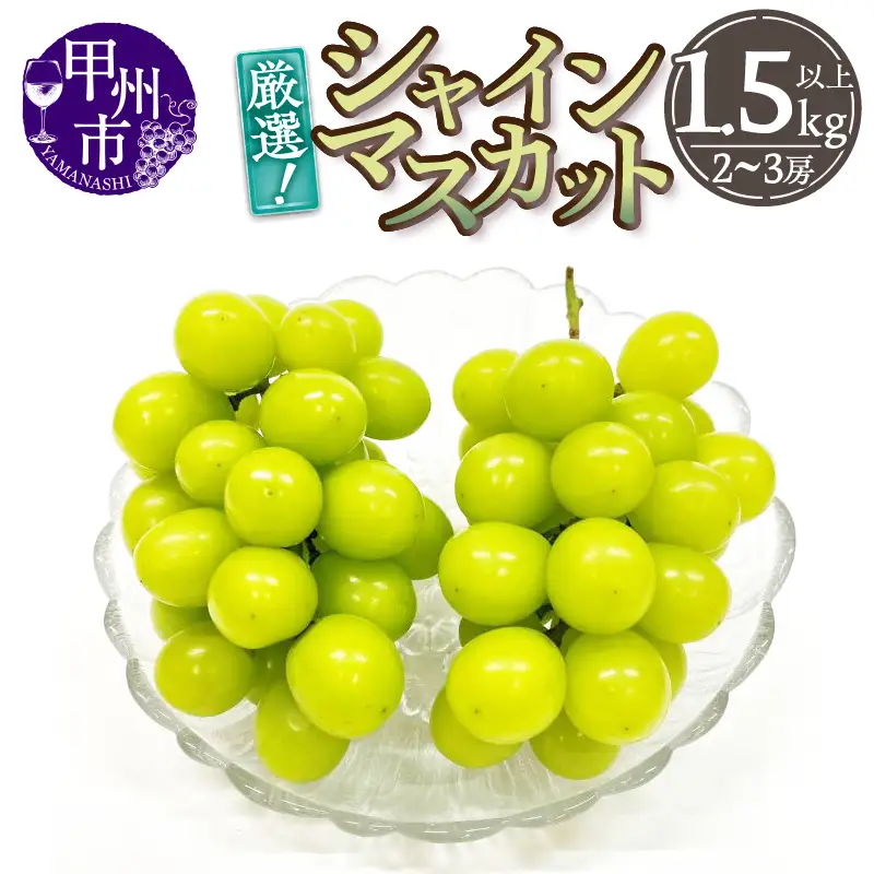 厳選！山梨県甲州市産 シャインマスカット 1.5kg以上（2～3房）【2026年発送】（THR）B15-810 シャインマスカット フルーツ