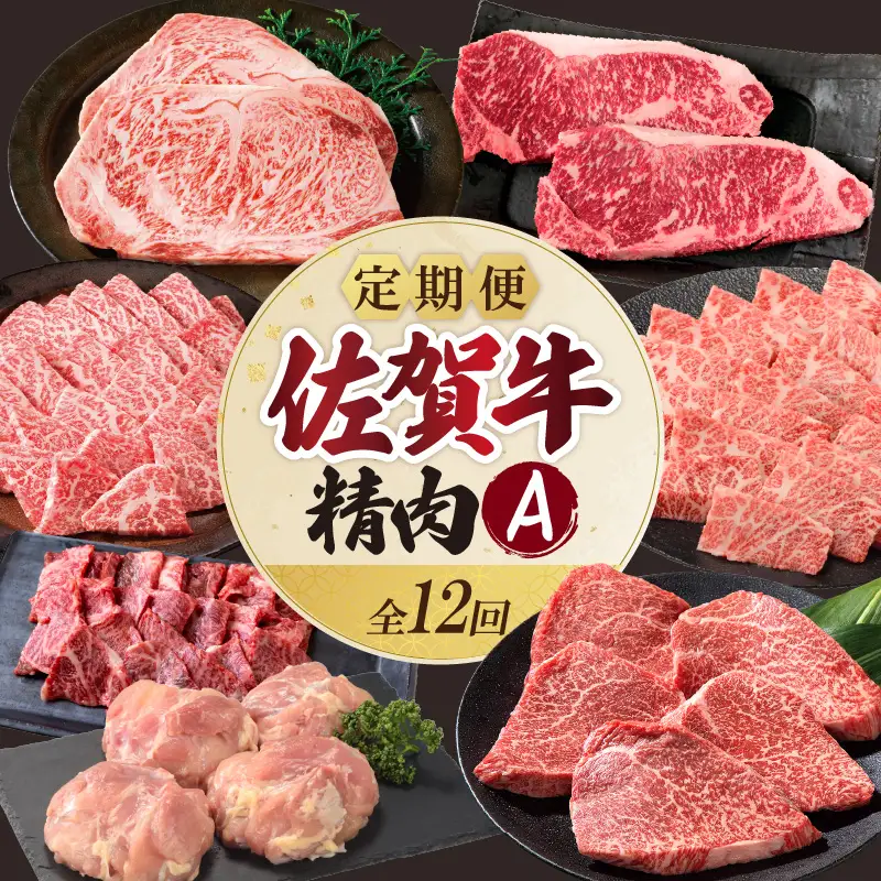上場食肉・精肉定期便A（12回）｜佐賀牛 牛肉 定期便【Z081】