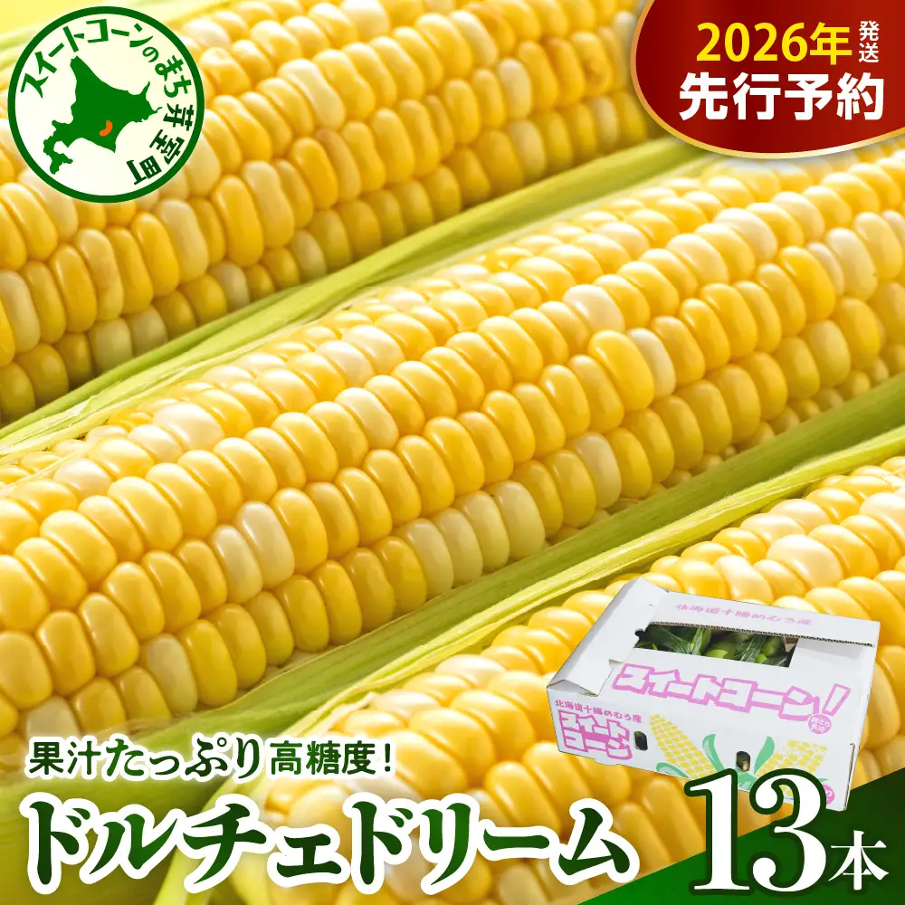 とうもろこし ドルチェドリーム 13本 北海道 芽室町 とうもろこし