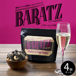 海苔とナッツの濃厚おつまみBARATZ（バラッツ） バターしょうゆ 4個セット  【お菓子 スナック 菓子 おかし 食品 人気 おすすめ 】