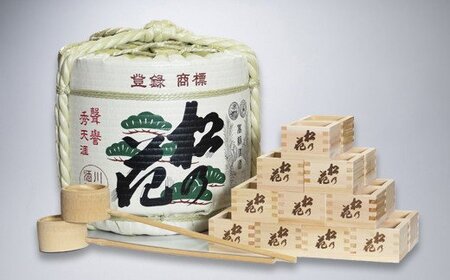 【I-954】川島酒造 開運 祝樽 松の花 上撰 36L 二斗詰菰樽 一式［高島屋選定品］