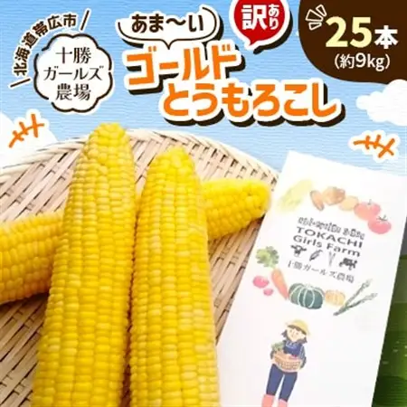 先行受付【十勝ガールズ農場】訳あり 直送 朝もぎつぶつぶ「あま～いゴールドとうもろこし」25本_野菜 とうもろこし  トウモロコシ_【配送不可地域：離島】【1462031】