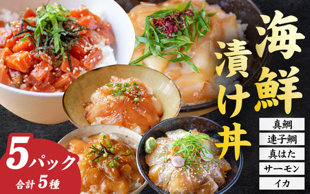 干物屋さんの漬け丼　オススメ5パック【急速冷凍】（プロトン凍結）