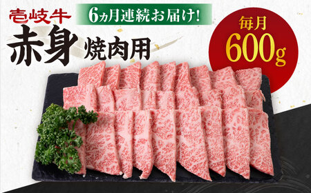 【全6回定期便】 《A4〜A5ランク》壱岐牛 赤身 600g（焼肉用）[JBO108] 牛肉 赤身
