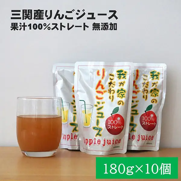 三関産りんごジュース10個【奥山果樹園】[J7801]