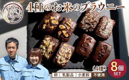 グルテンフリー 4種のお米のブラウニー 合計8個入り バレンタイン チョコレート プレゼント ギフト 低糖質 糖質オフ ヘルシー 米粉 お菓子 洋菓子 おやつ デザート スイーツF21T-235