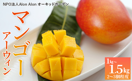 Alon Alon マンゴー（アーウィン）栽培期間中農薬不使用 1kg～1.5kg【6月中旬～7月下旬頃発送】