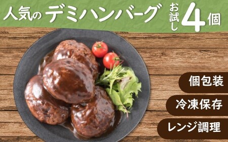 Z266.累計３００万個突破記念！お試し４個！デミハンバーグ【150g×4個】【訳あり】【北海道・沖縄・離島へ配送不可】