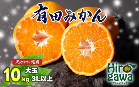 有田 みかん 大玉3L以上 10kg 光センサー / 温州みかん 有田みかん 甘い 和歌山 柑橘 ※2026年11月中旬～12月下旬に順次発送 ※北海道・沖縄・離島地域は発送不可 【nuk004-l-10C】
