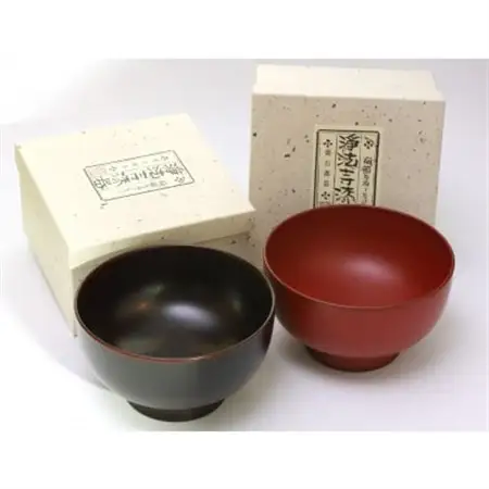 浄法寺漆器　そば椀2客セット(朱・溜)_雑貨・日用品  キッチン用品 _【1467389】