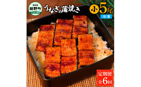 うなぎの蒲焼き(小) 5尾×6回 定期便 6ヶ月 定期コース タレ付き 山椒付き