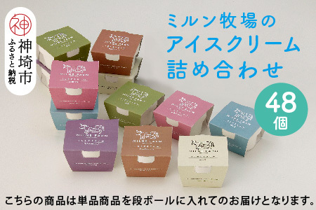 佐賀脊振高原ミルン牧場のアイスクリーム48個セット(H102124)