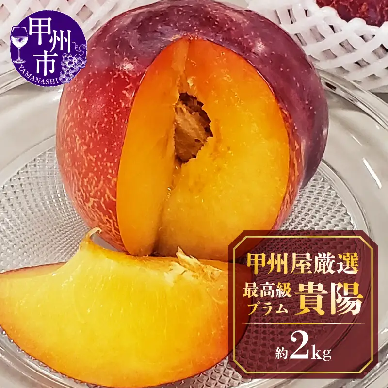 甲州屋厳選 最高級プラム化粧箱入り【貴陽】約2kg【2026年発送】B15-132 すもも フルーツ
