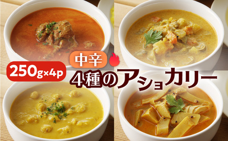 【 スリランカかごしま 】 4種のアショカリー 中辛 K238-002_02 肉 鶏肉 惣菜 総菜 カレー