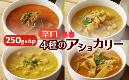 【 スリランカかごしま 】 4種のアショカリー 辛口 K238-002_03 肉 鶏肉 惣菜 総菜 カレー