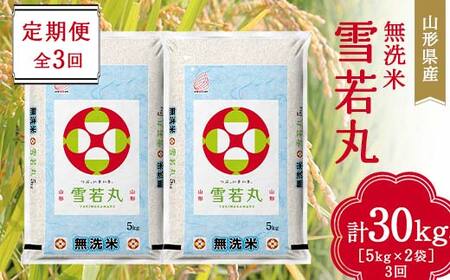 山形県産 無洗米 雪若丸 10kg（5kg×2袋) 全3回定期便 F2Y-3912