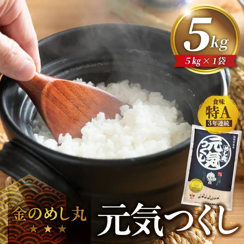 金のめし丸元気つくし 5kg 令和7年産_ 白米 お米 〔Gr045〕