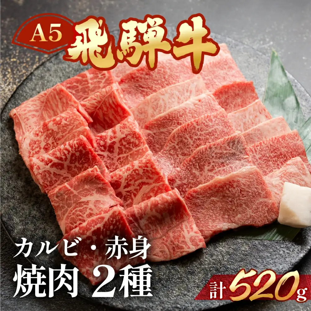 飛騨牛 ミックスカルビ＆もも赤身焼肉 520g（260g×2)【11-1012】