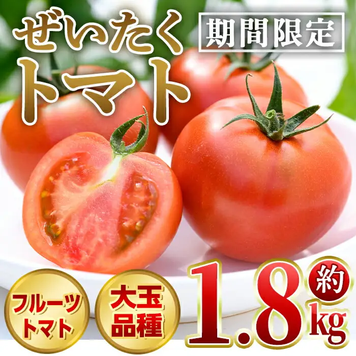 【P74002】ぜいたくトマト(約1.8kg) フルーツトマト 完熟 こだわり とまと トマト 大玉品種 夏野菜 野菜 産地直送【兼氏農園】