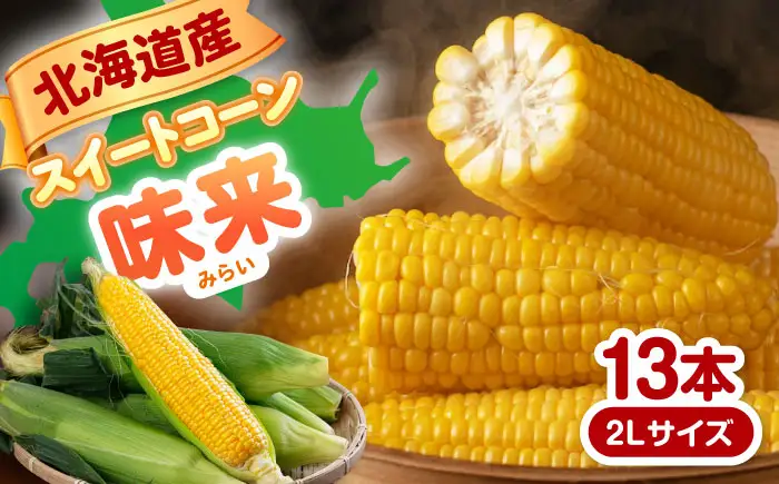【8月下旬以降順次発送】スイートコーン 味来 13本 2Lサイズ / とうもろこし [AJAK006]